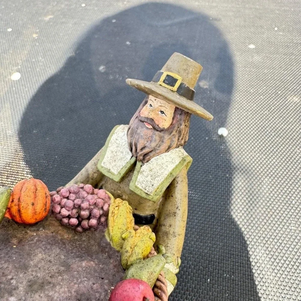 Vintage Style Thanksgiving Pilgrim Harvest Figurine Set‎ Religious Folk Art 7pc